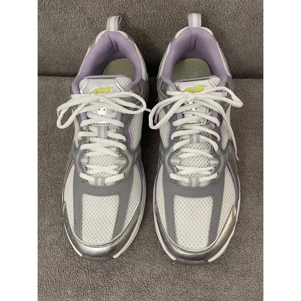 Avia Women's 5000 Memory Foam Sneakers, Silver, white, Purple Size 11